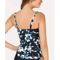 thumbnail image 2 of Island Escape BLACK/BLUE FLORAL Veronique Palisades Ruffled Tankini Top, US 8, 2 of 4