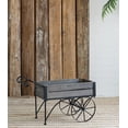 thumbnail image 2 of A&B Home Wooden Trolley Cart Plant Stand 24.4" x 12.6" x 15.4", 2 of 9
