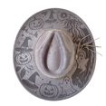 thumbnail image 3 of Women Halloween Classic Western Cowboy Hat Unisex Adult Faux Western Embossed Art Fedora For Holiday Party Headwear, 3 of 3
