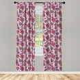thumbnail image 4 of Ambesonne Spring Window Curtains, Ladybugs Peony Flowers Art, Each 28" W x 84" L, Soft Pink and Laurel Green, 4 of 4