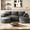 Gray, variant on Wiilayok 108" L Shaped Sectional Sofa, Corduroy Modular Cloud Couch with Curved Ottoman, Deep Seat for Living Room Apartment, ,No Assembly,Brown