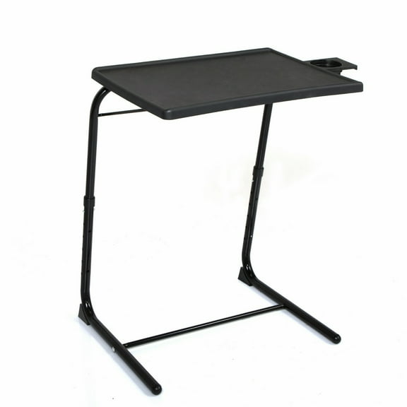Portable Height Adjustable Laptop Table TV Tray Desk Overbed Stand w/Cup Holder