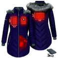 thumbnail image 3 of ActionHeat Women's 5V Battery Heated Long Puffer Jacket W/ Fur Hood - Indigo - S, 3 of 9