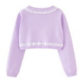thumbnail image 3 of GYRATEDREAM Little Girls Cardigan Shrug Sweater Long Sleeve Dress Cover Up Button Open Front Lace Shrug Cotton Sweaters 3-10T, 3 of 9
