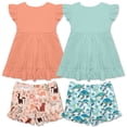 thumbnail image 2 of Millie Loves Lily Girls Coral and Mint Tops and Printed Ruffle Shorts Set,Girls Size 5, 4-PCS, 2 of 2