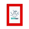 thumbnail image 1 of Snow Weather Win Winter Art Deco  Fashion Picture Display Art Red Photo Frame, 1 of 4
