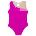 thumbnail image 5 of Kaerm Kids Shiny Rhinestone Sleeveless Ruffle Gymnastics Tank Leotard Sparkly Dance Unitard for Girls Hot Pink 12, 5 of 6