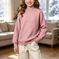 thumbnail image 5 of Lutiedan Boys Girls Knitted Sweaters Teen Crew Neck Long Sleeve Pullover Fall Winter Casual Uniform Sweaters Size 5-16,Pink, 5 of 7