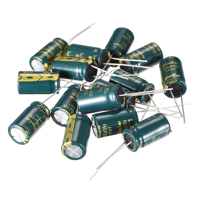 Capacitor electrolítico radial de aluminio 1000uF 25V Vida 10 x 17mm 15pcs