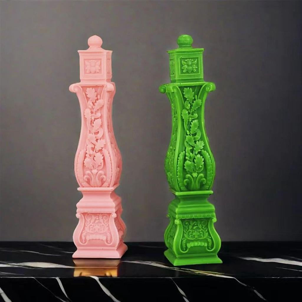 Silicone Mould Roman Column Candle Mold Relief Flower Soap Plaster Making Chocolate Mold for DIYs Enthusiasts Handmade