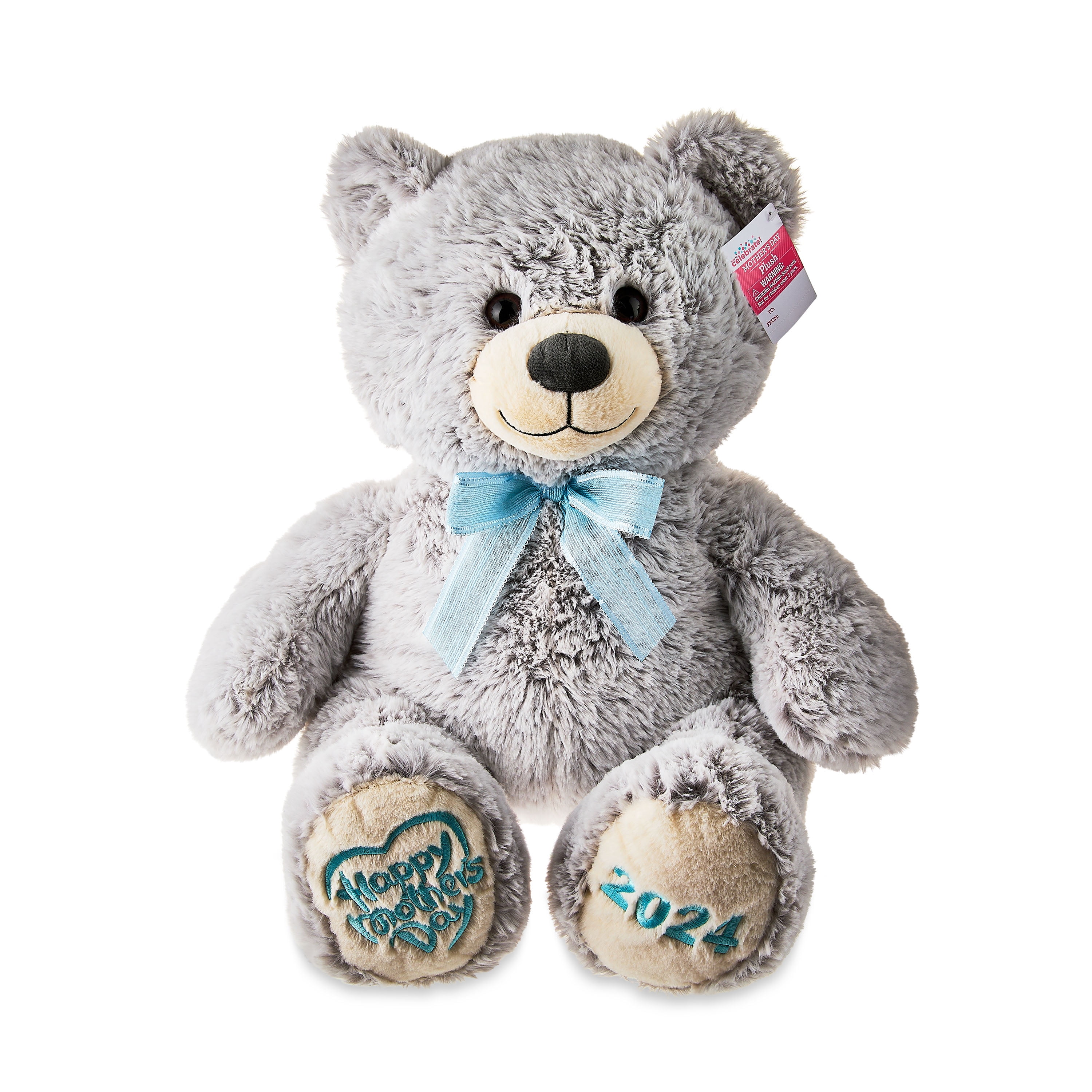 Hearty Bear Stuffed Toy 末吉秀太 ぬいぐるみ Bear Plush Toy with Ribbon, Brown, 22