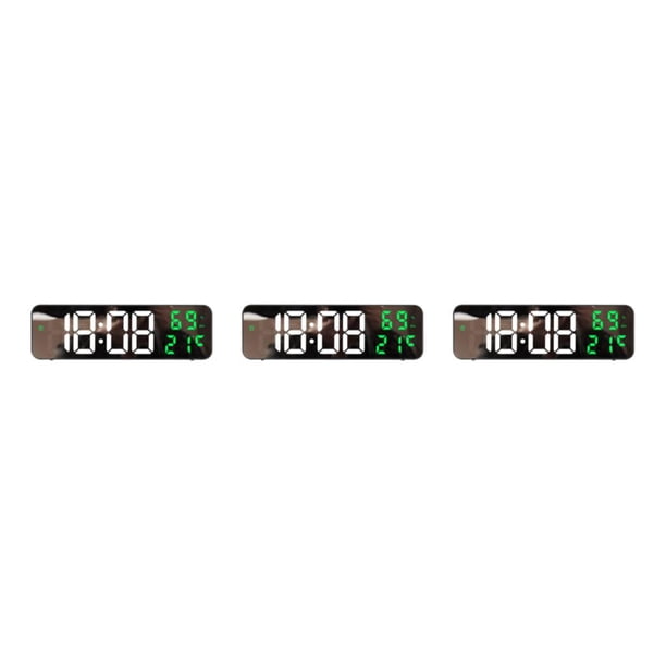 Bearachild Reloj de pared clásico - Temporizador digital LED 15 Grandes opciones de ubicación Textura de gama alta con negro + blanco + verde Type1 NO1
