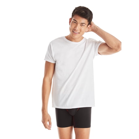 Hanes Men's Value Pack White Crew T-Shirt Undershirts, 6 Pack - Image 4