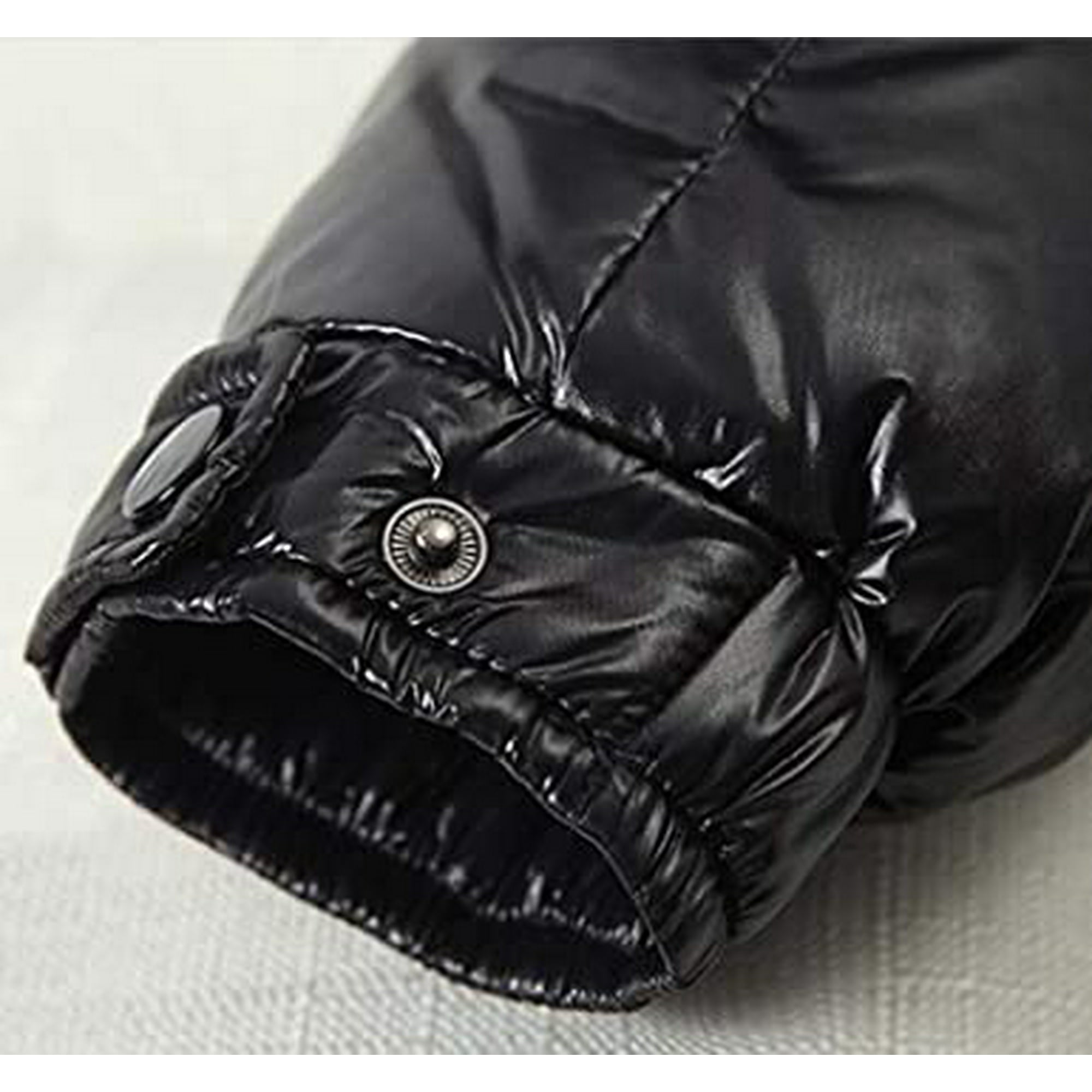 Shiny down jacket men s winter jacket stand collar down jacket with hood Black XL Walmart