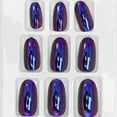 thumbnail image 5 of 24pcs Fashionable Fake Nails Detachable Bright Color False Nail Patch Full Cover Nail Art Tips05, 5 of 5