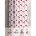 thumbnail image 6 of Pink Bow Cherry Sheer Curtains 96 Inch Length 2 Panels Set, Sweet Romantic Preppy Voile Window Treatment Semi Sheer Long Curtains Drapes for Bedroom/Living Room/Kitchen 52"x96"x2, 6 of 7