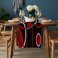 thumbnail image 2 of Black Red Table Runner - 90 Inch Long, Kitchen Dining Table Runner Dresser Scarves, White Circle Geometric Abstract Texture Farmhouse Decor for Coffee Tables Wedding Party Banquet, 2 of 8