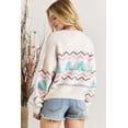 thumbnail image 3 of Casual Long Sleeve Sweater for Winter - Cute White Striped Holiday Sweater | [ZhiHiMeRi] | (US 4-6)S, 3 of 12