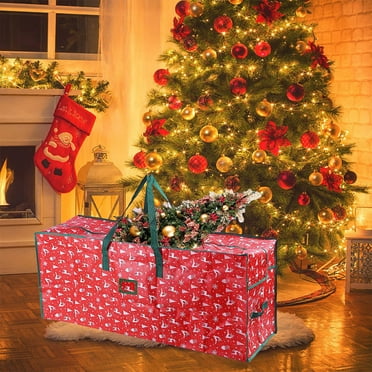 Christmas Clearance Under 10 EDHITNR Extra Large Storage Bags, 1pc Artificial Christmas Tree Storage Bag Christmas Ornaments Storage Bag Red Christmas Storage Bag
