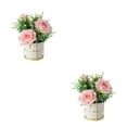 thumbnail image 1 of mmirethe Fake Peony Silk Hydrangea Flower Realistic Appearance Artificial Flowers With Vase Simulation Flower Set Low Maintenance rose pink 2Set, 1 of 6