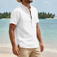 thumbnail image 5 of hotojiny Men's Casual Henley Shirt Breathable Short Sleeve Shirt for Mens Summer Beach T-Shirts Vacation Outfit, 5 of 7