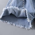 thumbnail image 4 of Girls Jean Shorts Elastic High Waisted Pleated Shorts Cute Casual Wide Leg Short Pants Summer Skorts with Pockets, 4 of 7