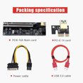 thumbnail image 4 of Methold PCI-E 1x a 6x Powered USB3.0 Extender Card Board Portable Mini Home Computer Adapter Ranura negra Cable rojo Type2 NO2, 4 of 6