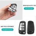 thumbnail image 4 of Key Fob Cover Compatible with Audi A1 A3 Q3 Q7 R8 A6L TT 3 Button Flip Key Keychain Case Holder Protector,A:silver, 4 of 6