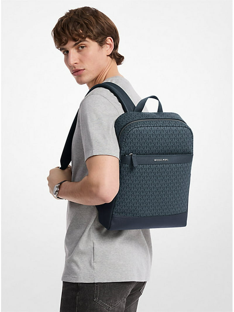 MICHAEL KORS Cooper Medium Signature Logo Backpack-Admiral Blue