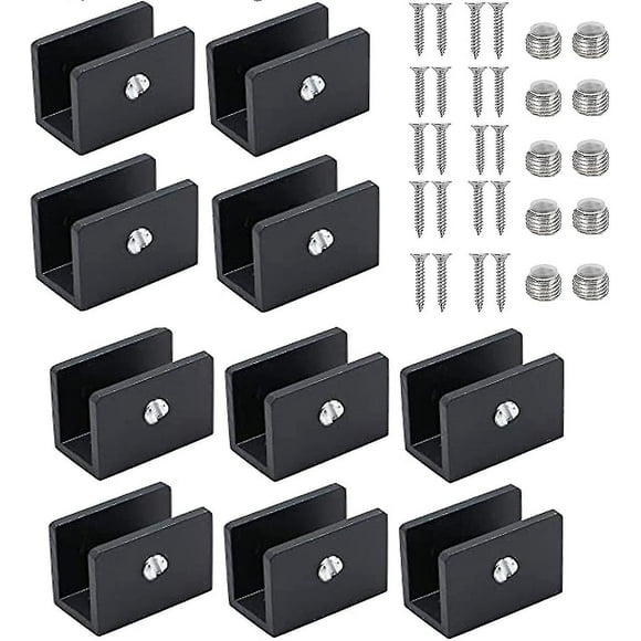 10 Pieces Adjustable Glass Shelf Bracket Clamp Glass Railing Clamp Bracket, For 8-10mm Thick Glass