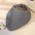 thumbnail image 3 of Cotton Drool Bibs Baby Triangle Bandana Bib Infant Waffle Muslin Bibs Absorbent Feeding Teething Bibs Saliva Towel, Dark Gray, 3 of 3