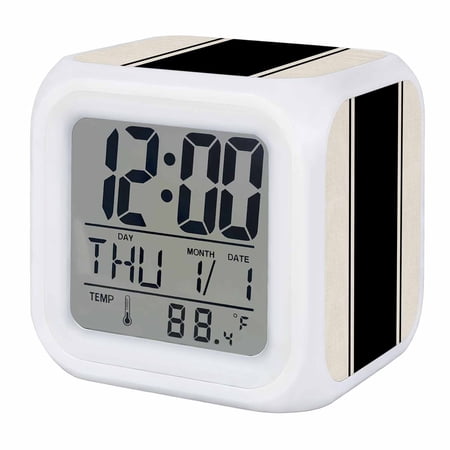 Black Vintage Digital Alarm Clock for Bedrooms, Smart LED Alarm Clock with 7 Color Changing Night photo Black Vintage Digital Alarm Clock for Bedrooms, Smart LED Alarm Clock with 7 Color Changing Night