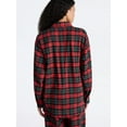 thumbnail image 3 of No Boundaries Sleepwear Cotton Flannel Button Down Shirt, Women’s, 3 of 5