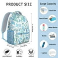 thumbnail image 6 of Ocean-Themed Waterproof Bookbag - Lightweight Daypack with Seahorse & Coral Design, Padded Straps for College Students, 6 of 6