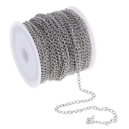 Yunhgft 1 Roll Stainless Steel Cable Chain Link Jewelry Making Chians Bulk for Necklace