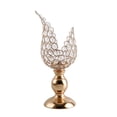 thumbnail image 1 of Candelabro de cristal con pétalos dorados para centro de mesa de comedor El 12x12x33cm, 1 of 9