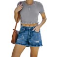 thumbnail image 1 of Camiseta corta de manga corta con cuello redondo para mujer, ajustada, informal, cómoda, de verano, para uso diario, 1 of 6