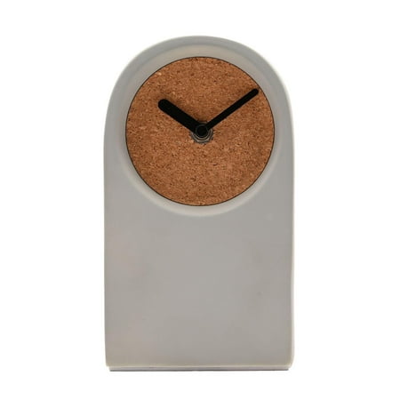 Interval Porcelain & Cork Desk Clock Grey