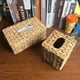 thumbnail image 2 of 14,5*14,5*14,5, cesta de jacinto de agua con estructura de metal, cesta de tela tejida con hierba bucólica, caja de tela tejida con jacinto de agua, caja de pañuelos para mesa de escritorio, 2 of 3