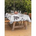 thumbnail image 3 of Outdoor Tablecloth with Umbrella Hole for Patio/Picnic/Party/Camping, Vintage Elk Fox Waterproof Table Cloth Rectangle Table Cover Washable, Rustic Black White Simple Drawn Grass (60"x 120"), 3 of 8