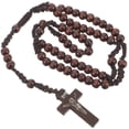 thumbnail image 4 of Beaded Cross Necklace Handmade Natural Beads Vintage Woven Chain Jewelry for Men Women Perfect for Birthdays Holidays, 4 of 4