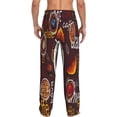 thumbnail image 3 of Picia A Cup Of Black Coffee On A Saucer Mens Soft Woven Cotton Elastic Waistband Sleep Pajama Pant Lounge Sleep Pant With Pockets And Drawstring-Medium, 3 of 9