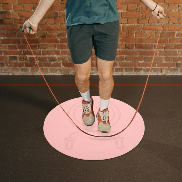 OULII Kids Jump Rope Mat TPE Material NonSlip Sound Proof Workout Mat for Home Use Pink 72.0 x 24.0 Inches