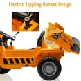 thumbnail image 3 of 12V 4WD Kids Ride-On Dump Truck - Battery Powered Construction Vehicle - Electric Dump Bed & Remote Control - Shovel & Music Player - Interactive Features, 3 of 8