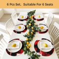 thumbnail image 5 of Red Black Round 13 Inch Placemats Set of 8, Modern Abstract Art Botanical HeatResistant Non Slip Place Mats for Dining Table, Wipeable Braided Kitchen Table Mats for Housewarming, 5 of 9