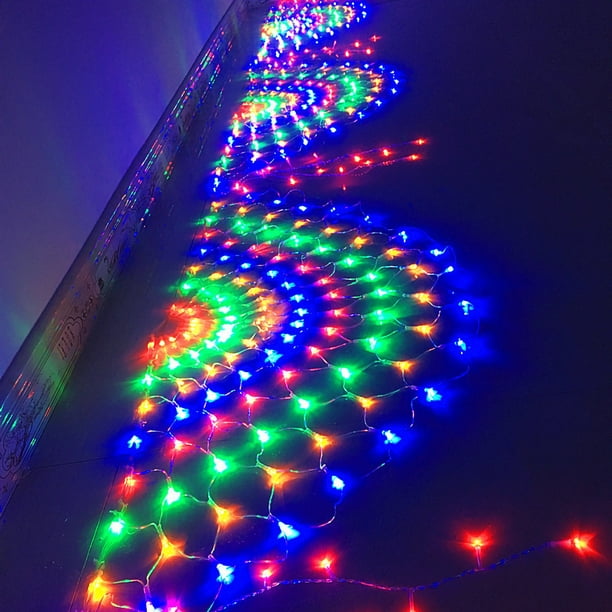 LED Peacock Net Lights Fishing Net Lights Christmas Decorative Lanter 