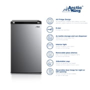 Arctic King 4.4 Cu Ft Compact Refrigerator, Stainless Steel – Mini Fridge, Single Door Small Refrigerator for Apartment, Dorm, Office