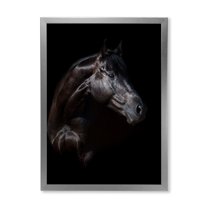 Designart 'Silhouette Of Horse and Woman' Farmhouse Framed Art Print