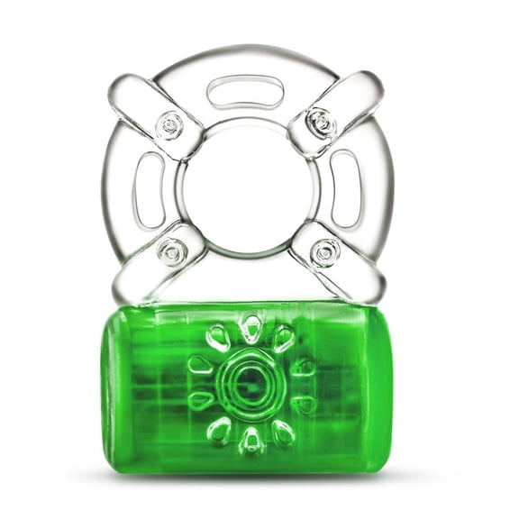 Eden Rechargeable Vibrating Support Ring with Removable Bullet, Neon Green