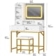 thumbnail image 5 of Makeup vanity escritorio con mirror estación de carga LED lights 4 cajones 2 abiertos estantes y stool para dormitorio o makeup studio, 5 of 5